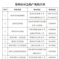 鄭州市啟用14個應急助產(chǎn)機構(gòu) 名單公布