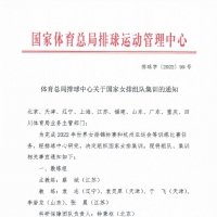 體育總局排球中心關于國家女排組隊集訓的通知