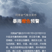 河南發(fā)布暴雨橙色預警